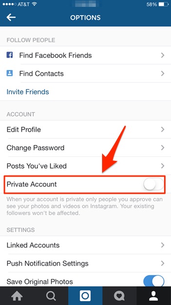 Instagram Privacy settings
