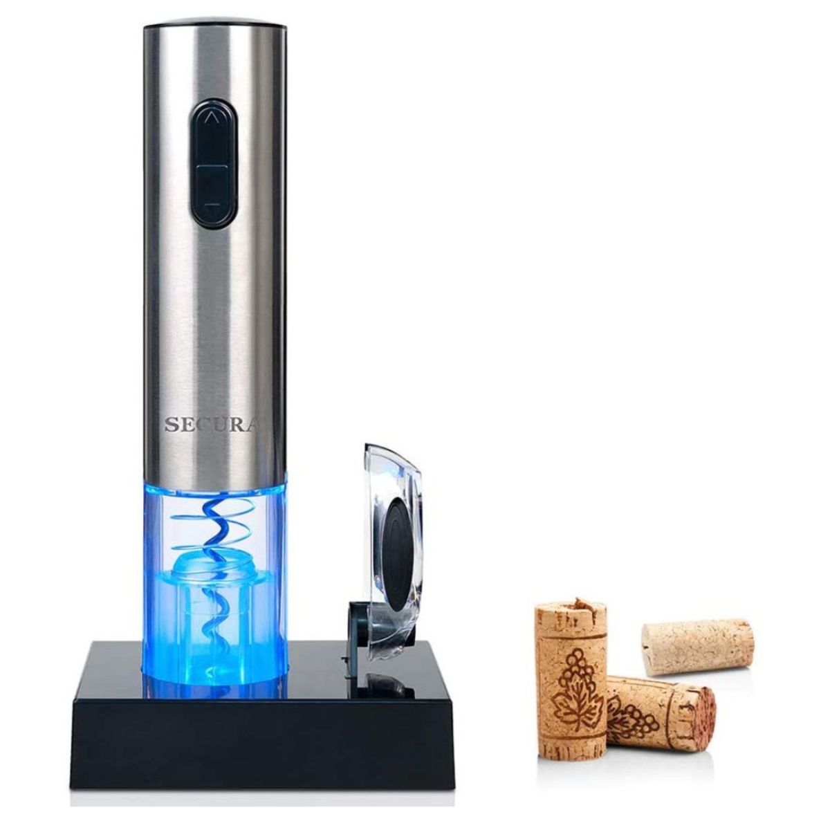 Secura Electric Wine Opener, Automatic Electric Wine Bottle Corkscrew Opener with Foil Cutter, Rechargeable