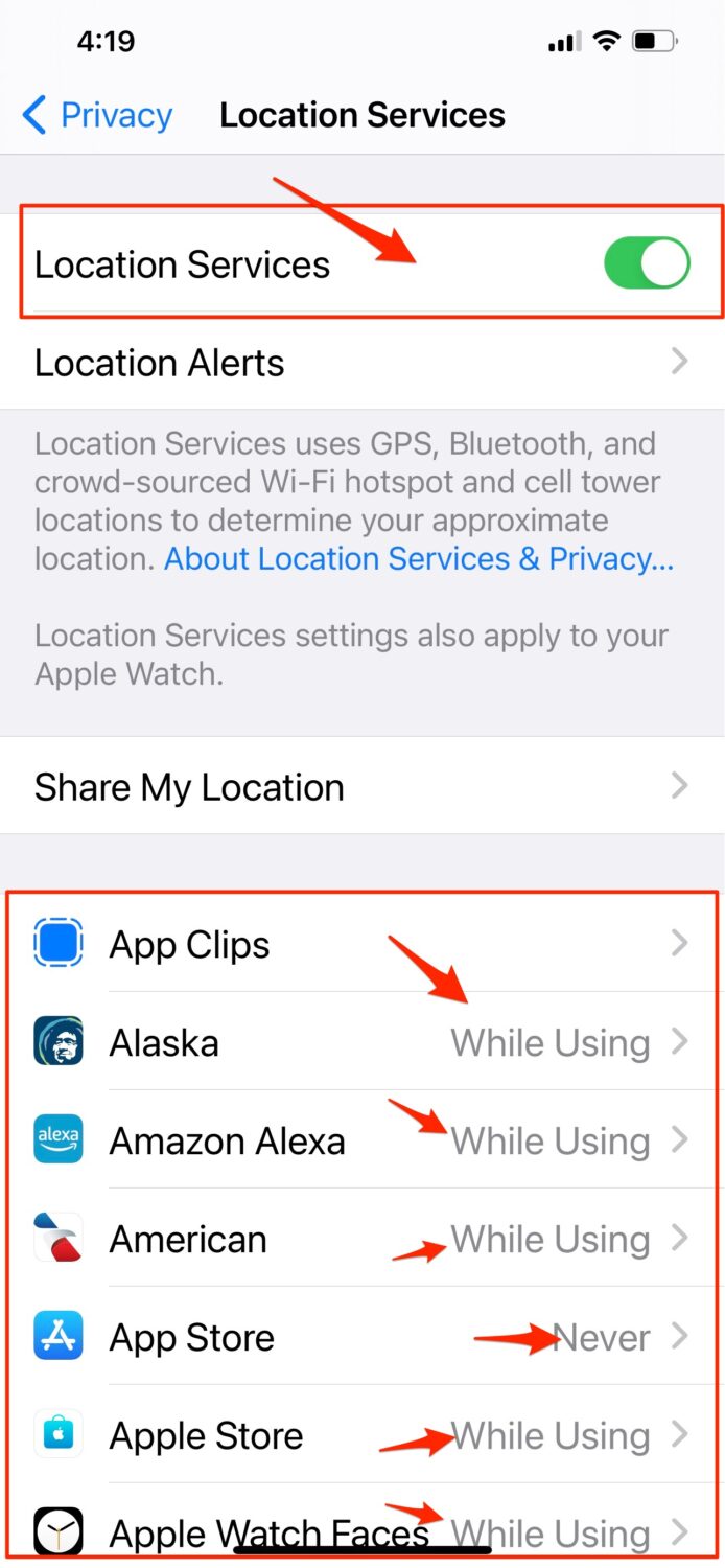 How to check the privacy and location settings on your phone