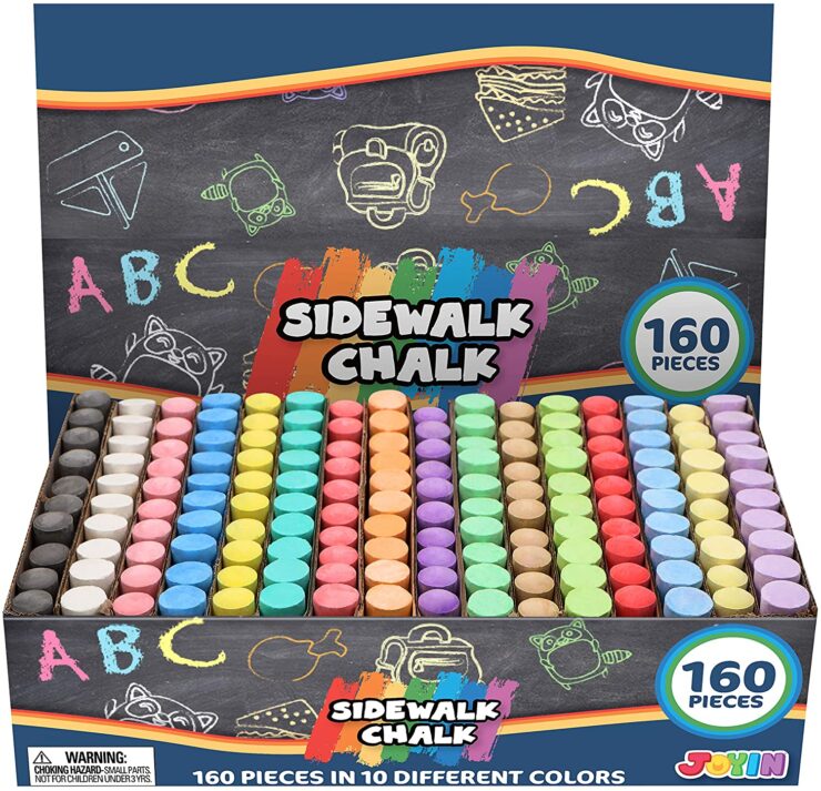 160 Piece Washable Sidewalk Chalk From Joyin