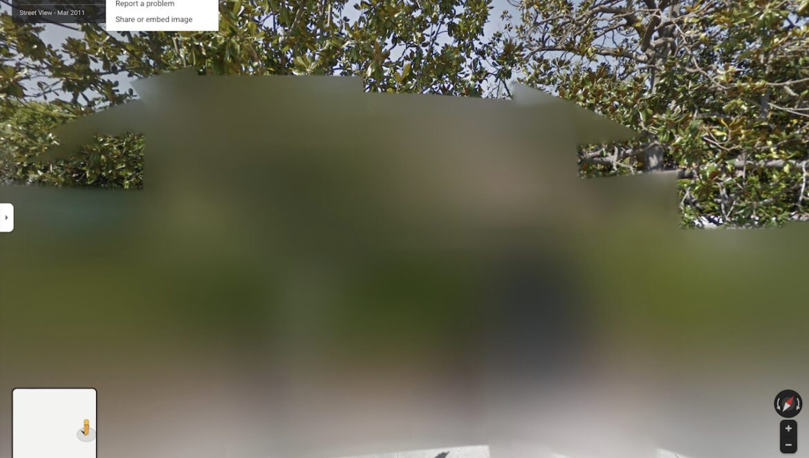 blurred home address on google maps