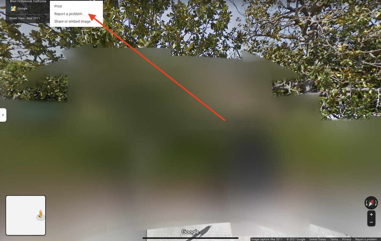 blurred home address on google maps