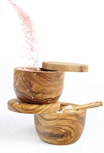 Olive Wood Handcrafted Salt Keeper