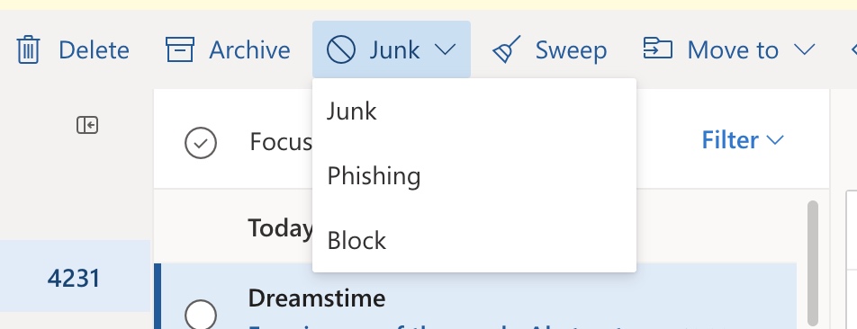 outlook 365 junk phishing