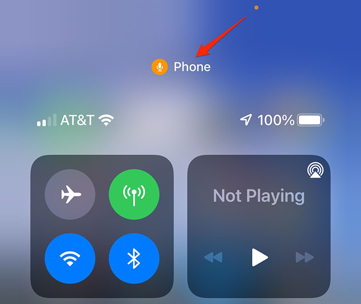 what does the orange dot in iphone mean