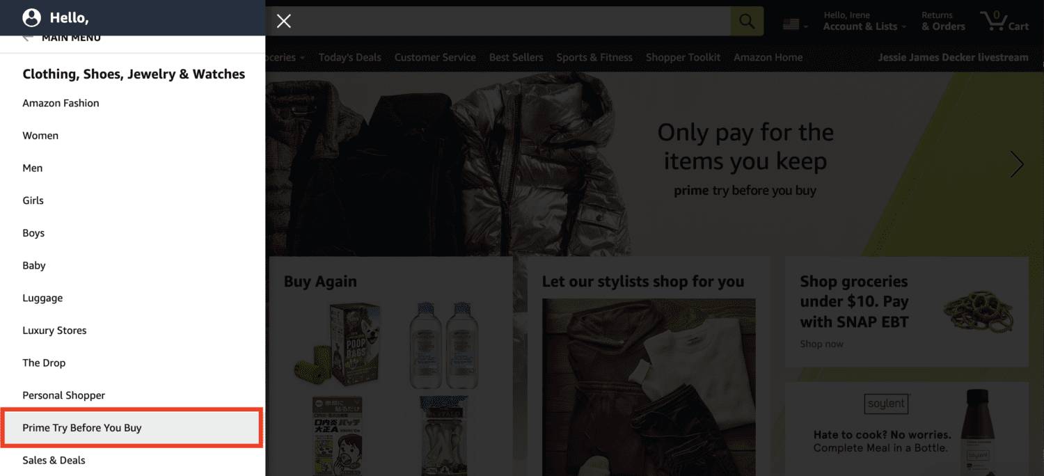 Amazon Prime's Try Before You Buy Guide