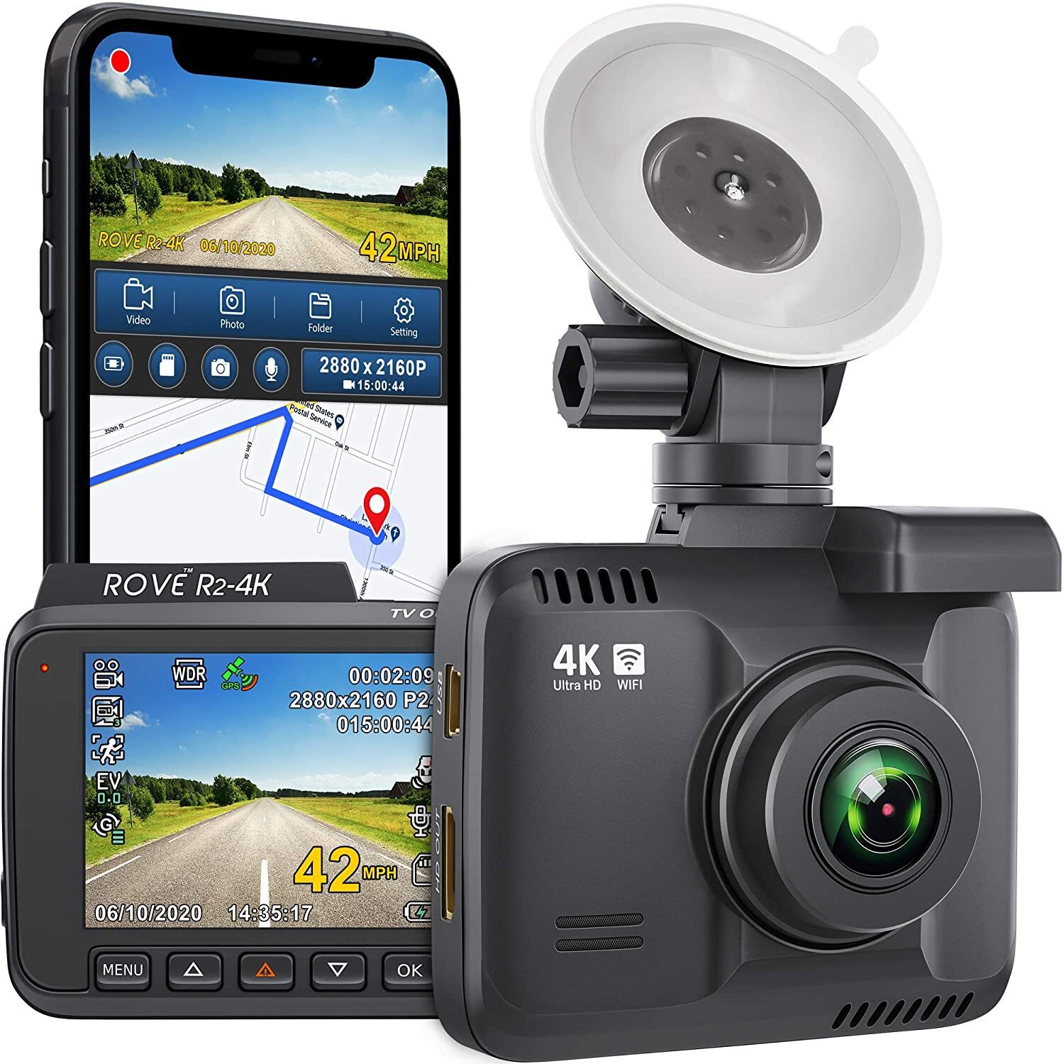Dash Cam 4k Wifi 2160p Dash Camera For Cars Wireless - Temu