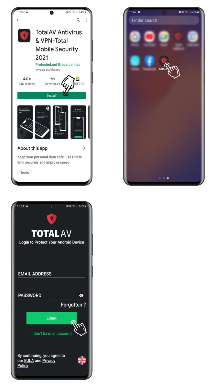 TotalAV antivirus software on android phone