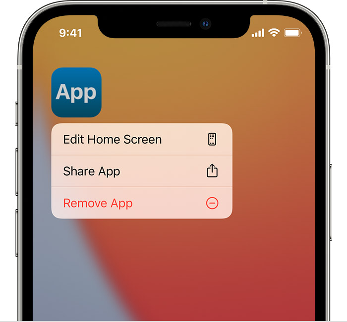 iphone with remove app option