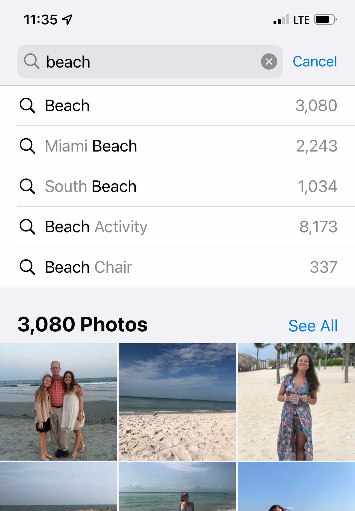 iphone photo search beach