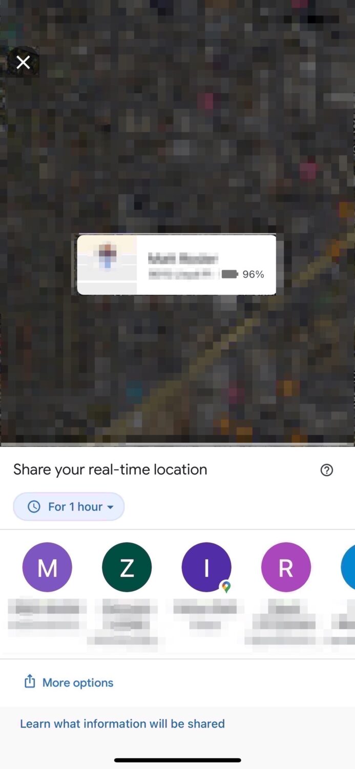 google maps - send your location