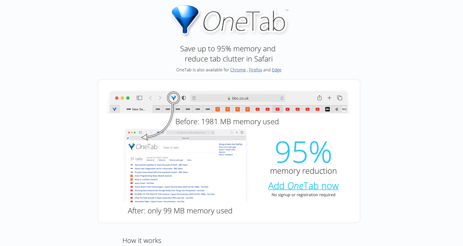 Quick Tips - Declutter your browser with OneTab for Chrome 