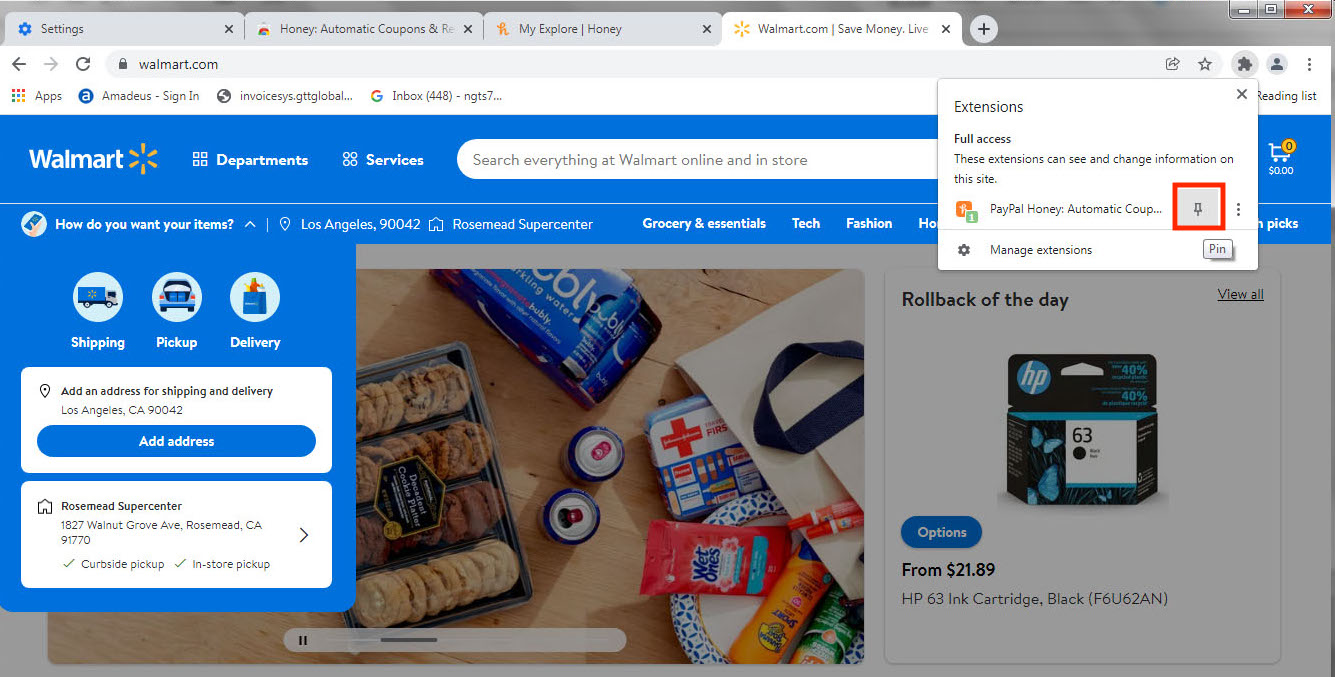 Pin Extension on Chrome