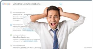 man frustrated- his private information all over internet