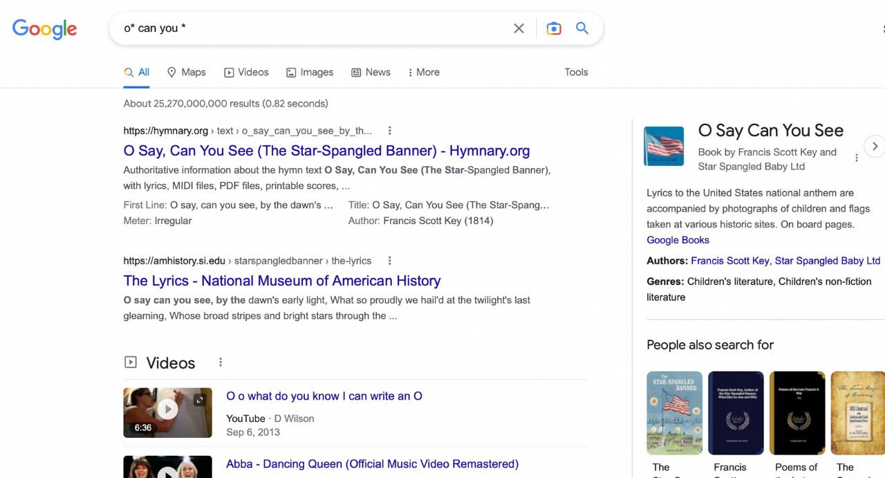 STAR SPANGLED BANNER SEARCH