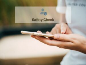 safety check logo faded into person on iPhone