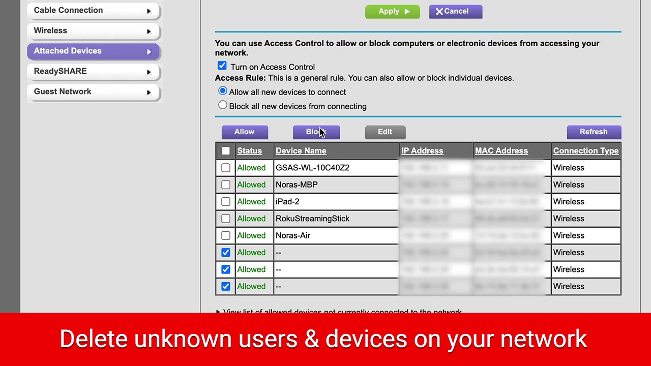 delete unknown users on. your wifi network