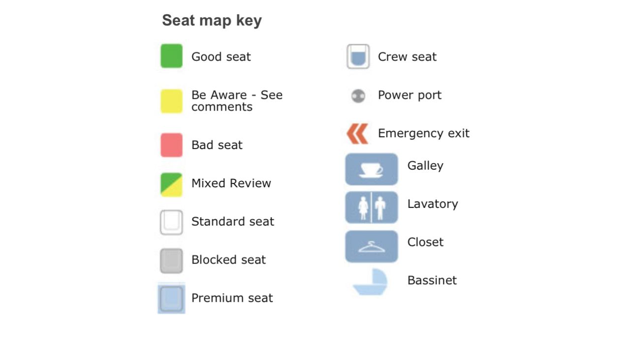 SEAT MAP KEY