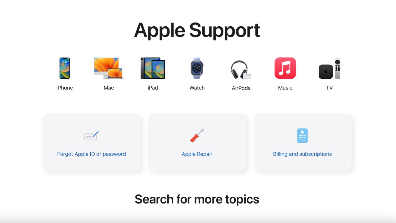1-APPLE SUPPORT MAIN PAGE