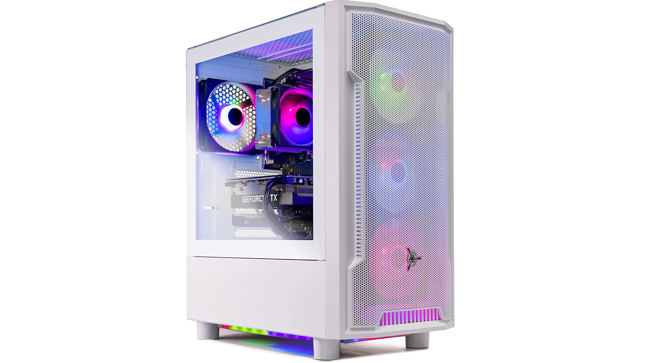 Skytech Archangel Gaming PC -White and multicolor computer tower