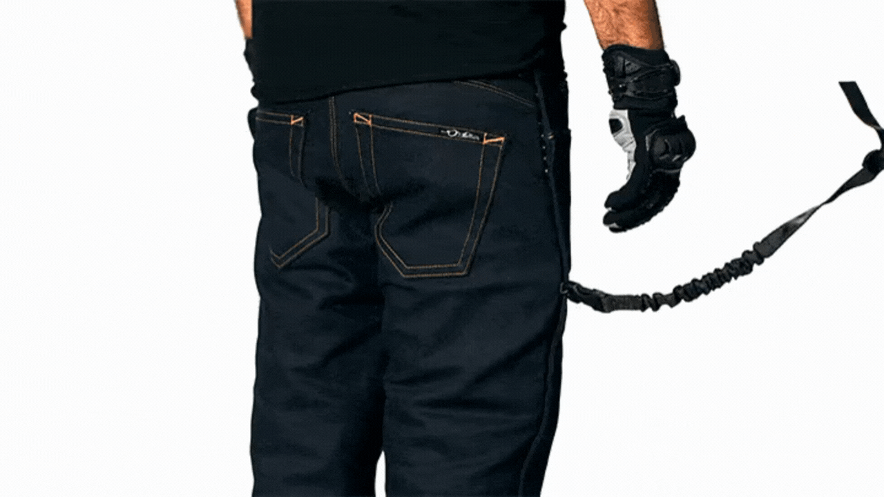 Man in airbag jeans