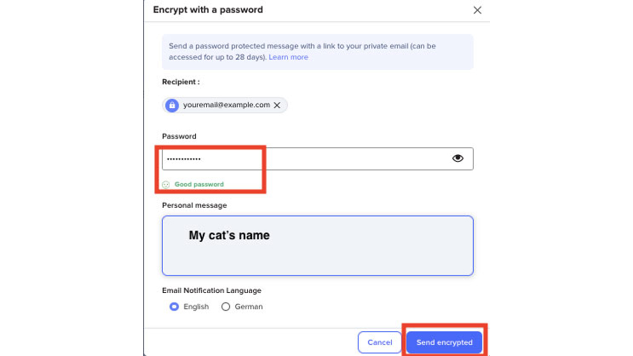 Startmail-password-protect