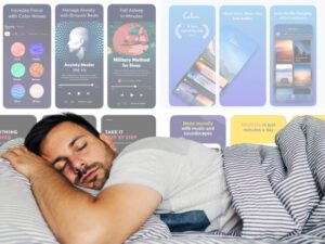man sleeping with sleep apps