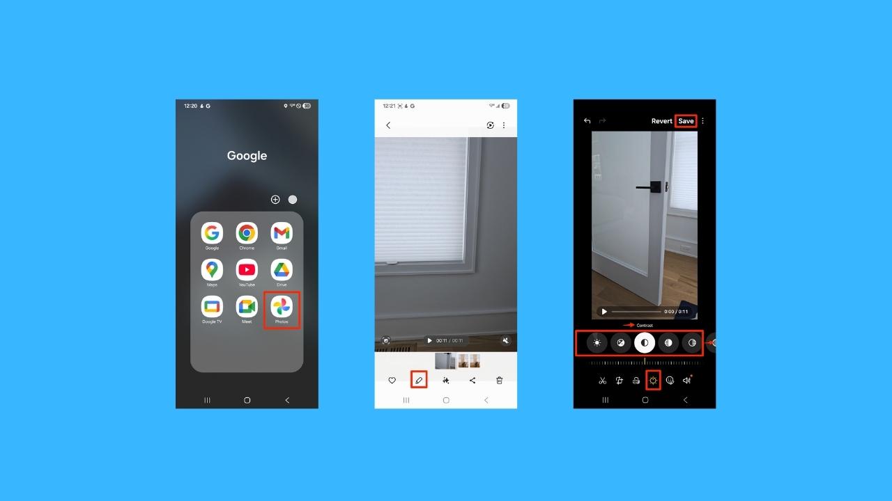 Steps to adjust effects in a video on Android (Android 16)