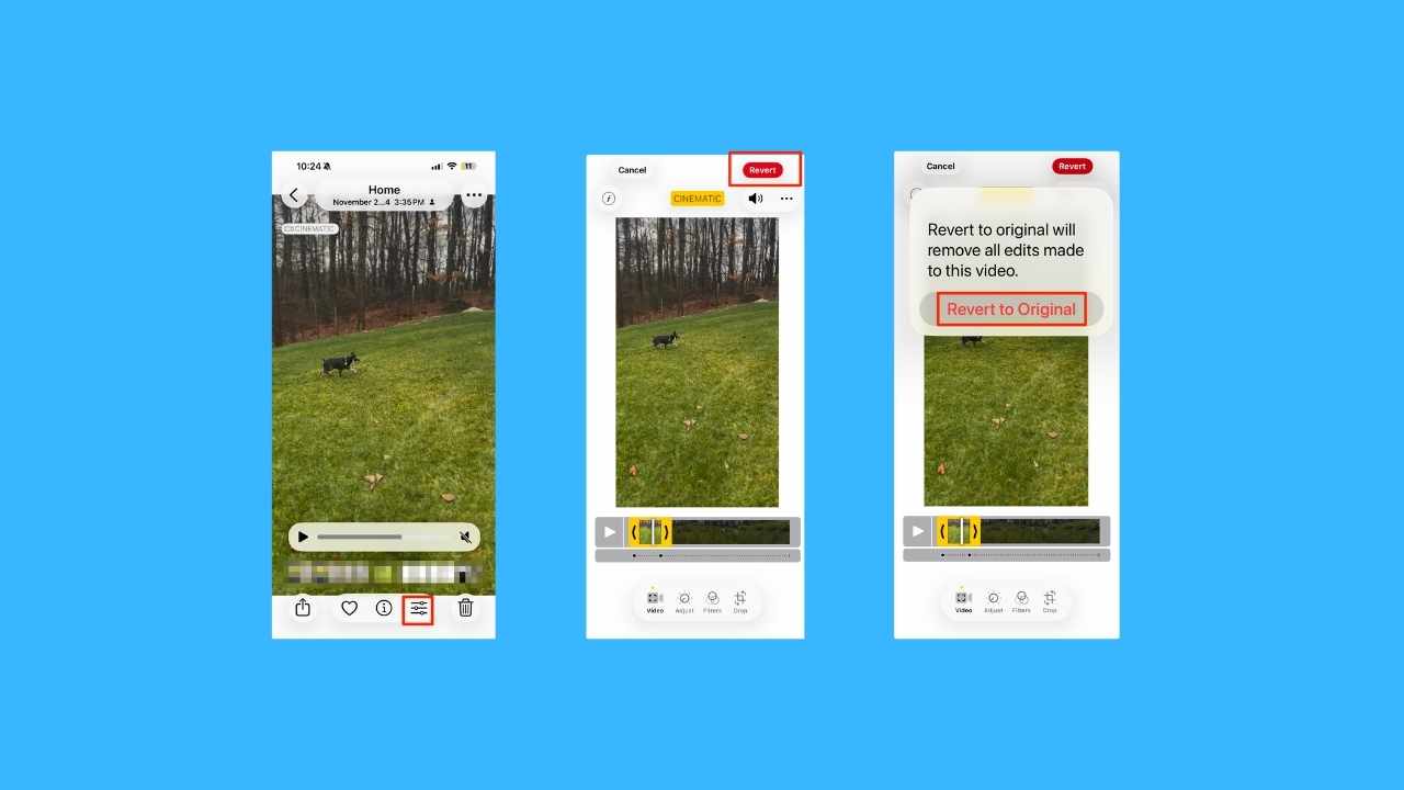 Steps to trim a video on iPhone (iOS 26.2)