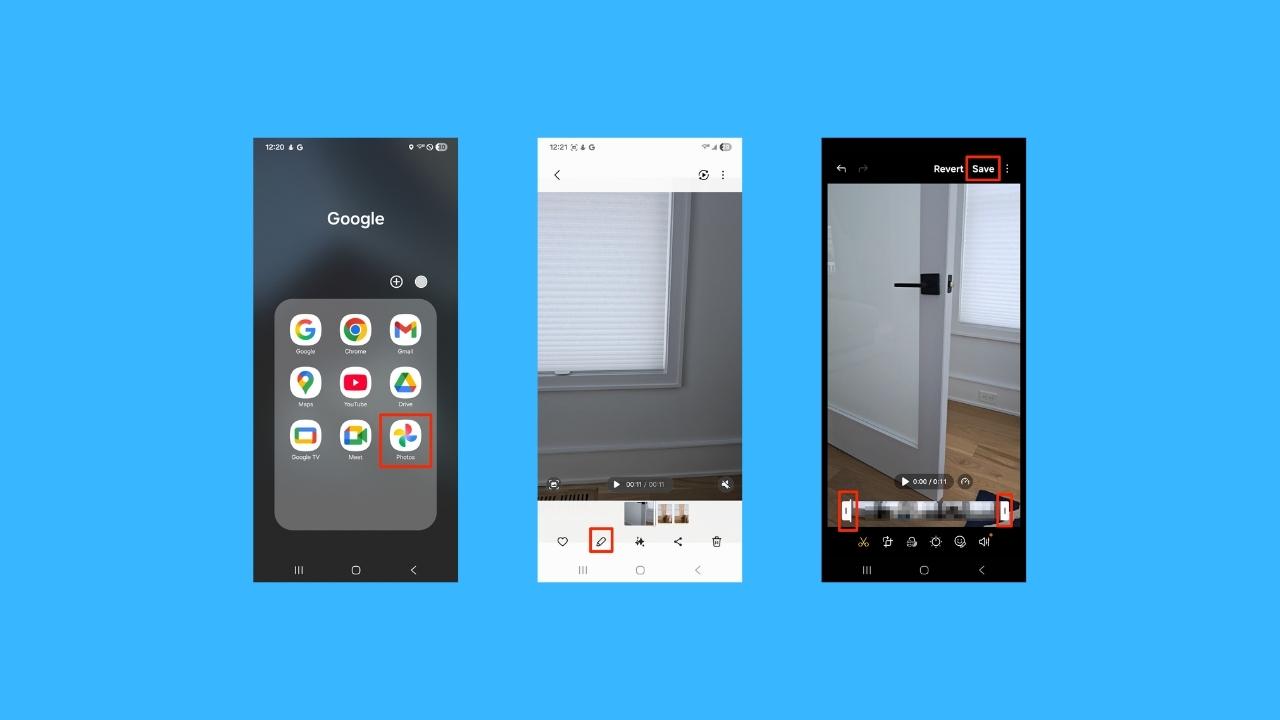 Steps to trim a video on Android 