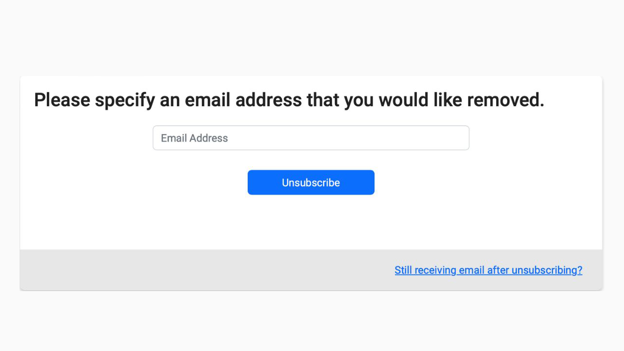 Unsubscribe form