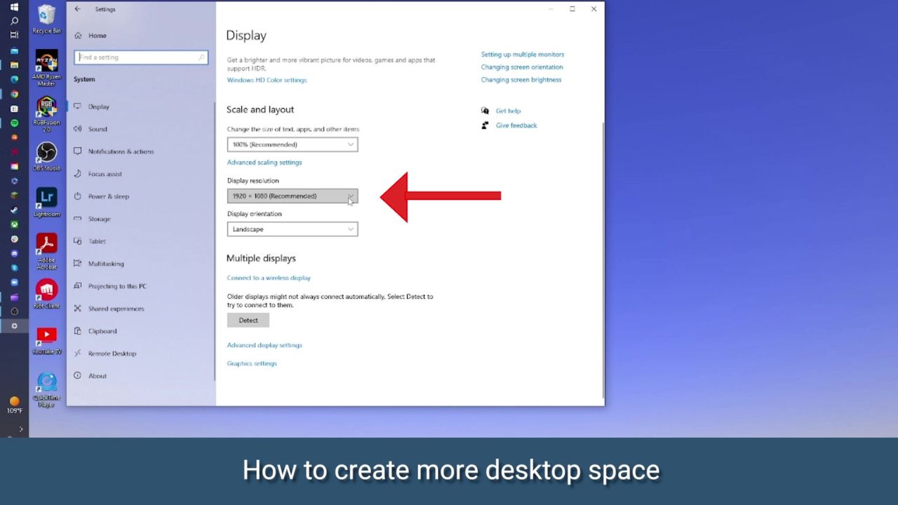 More desktop space on PC 