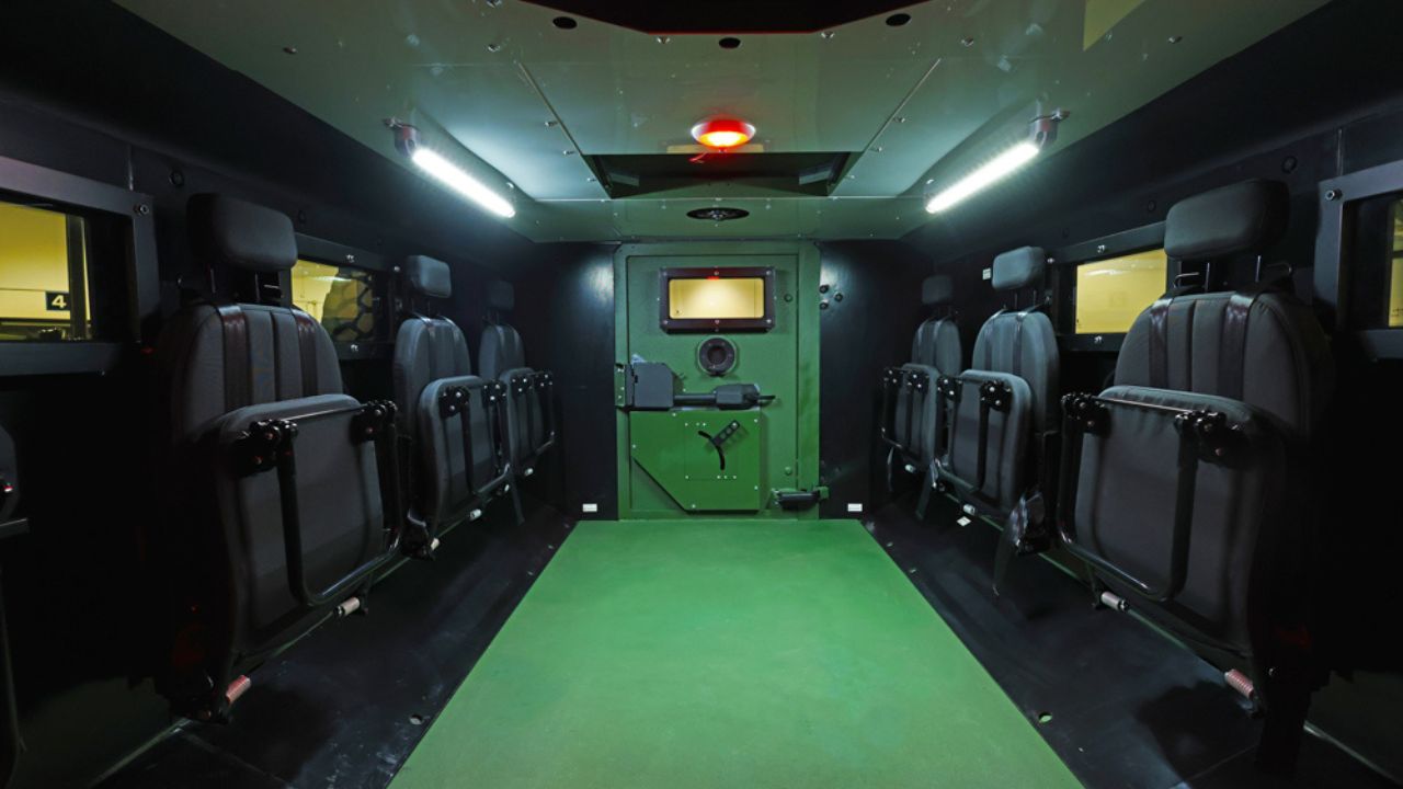 inside armored vehicle