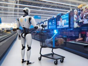 AI robot going shopping at Walmart