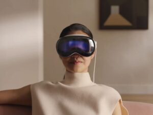 woman wearing a Apple's Vision Pro