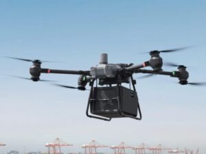 DJI heavy-duty drone carrying cargo