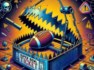 Illustration of Super Bowl ticket trap