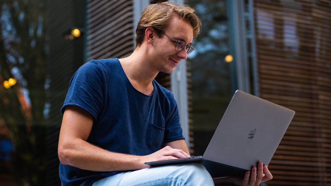 A man on his laptop 