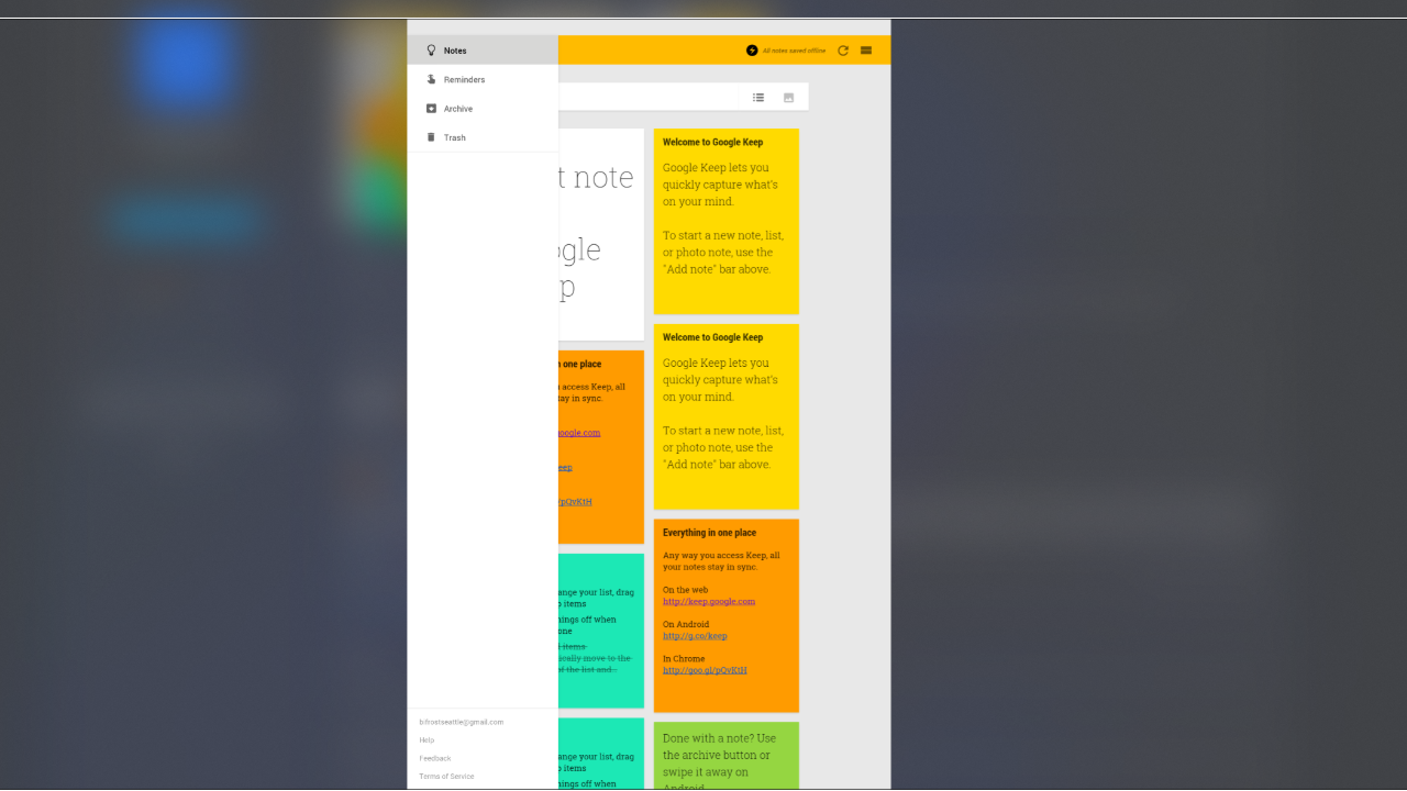 A screenshot of the Google Keep application from the Microsoft Store.