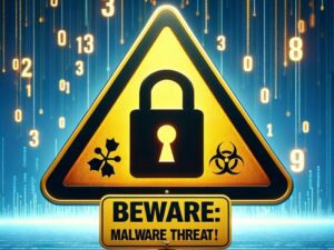 Sign warning of malware threat
