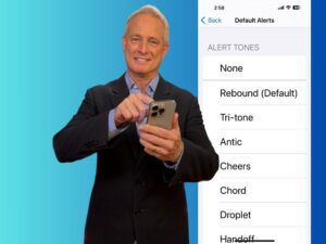 Kurt changing the default notification sound on his iPhone