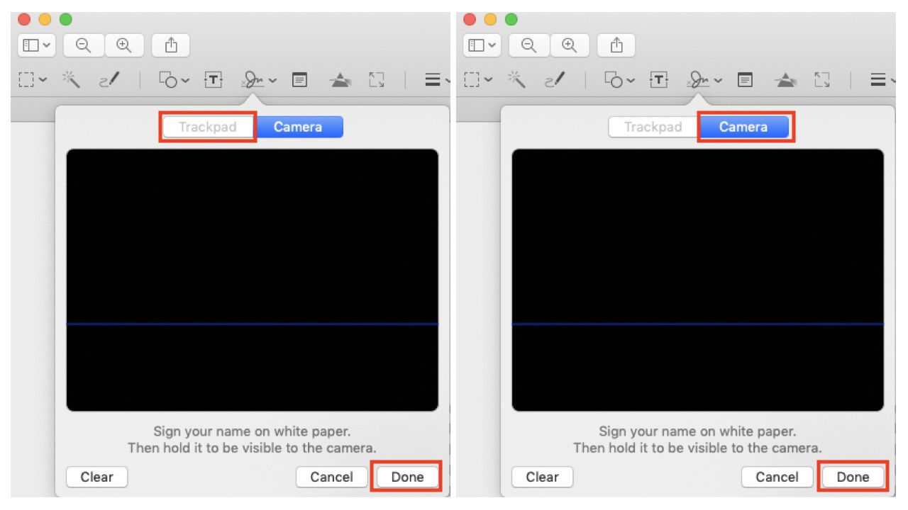 How to sign PDFs with ease in preview with trackpad or camera