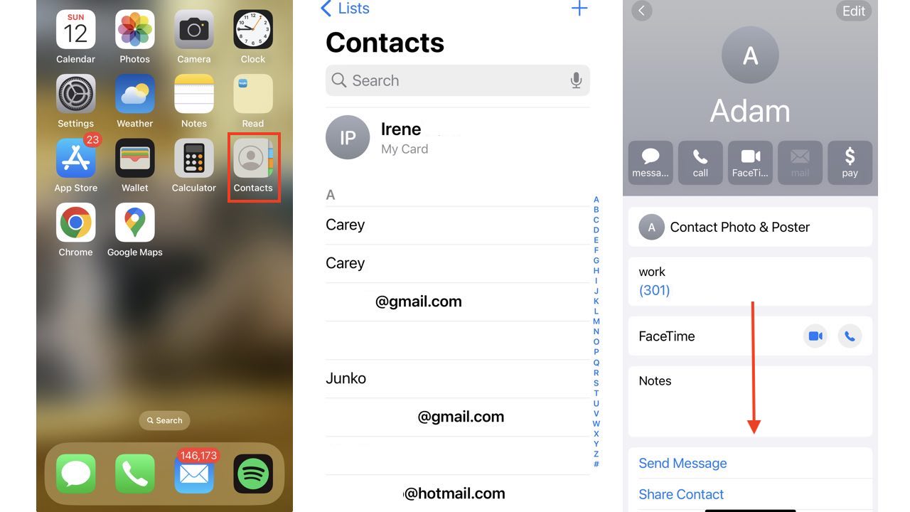 How to Remove icloud email address on iPhone contact