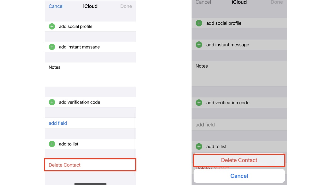 How to Remove iCloud email address on iPhone contact