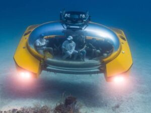 Bubble submarine under the sea