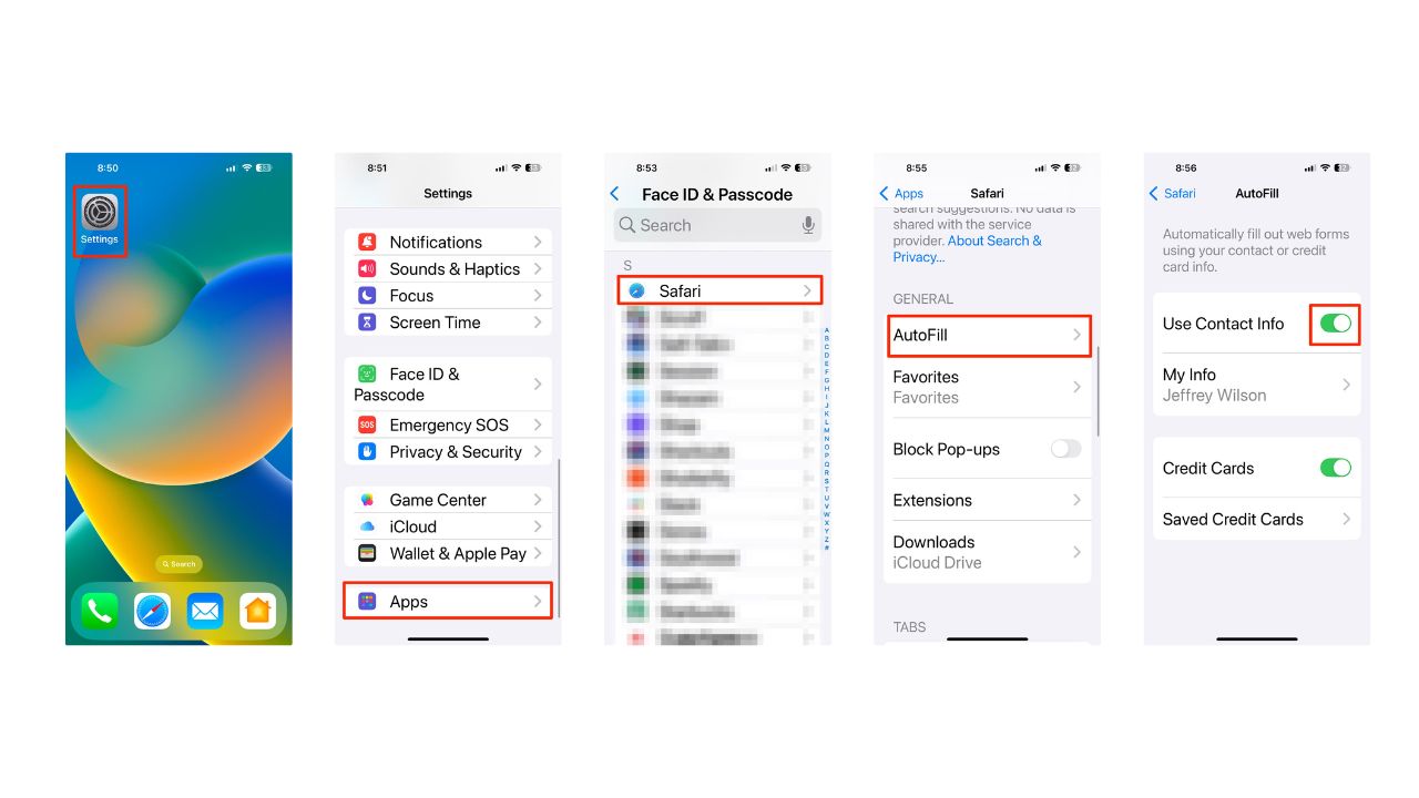 Steps to to activate Autofill on your iPhone