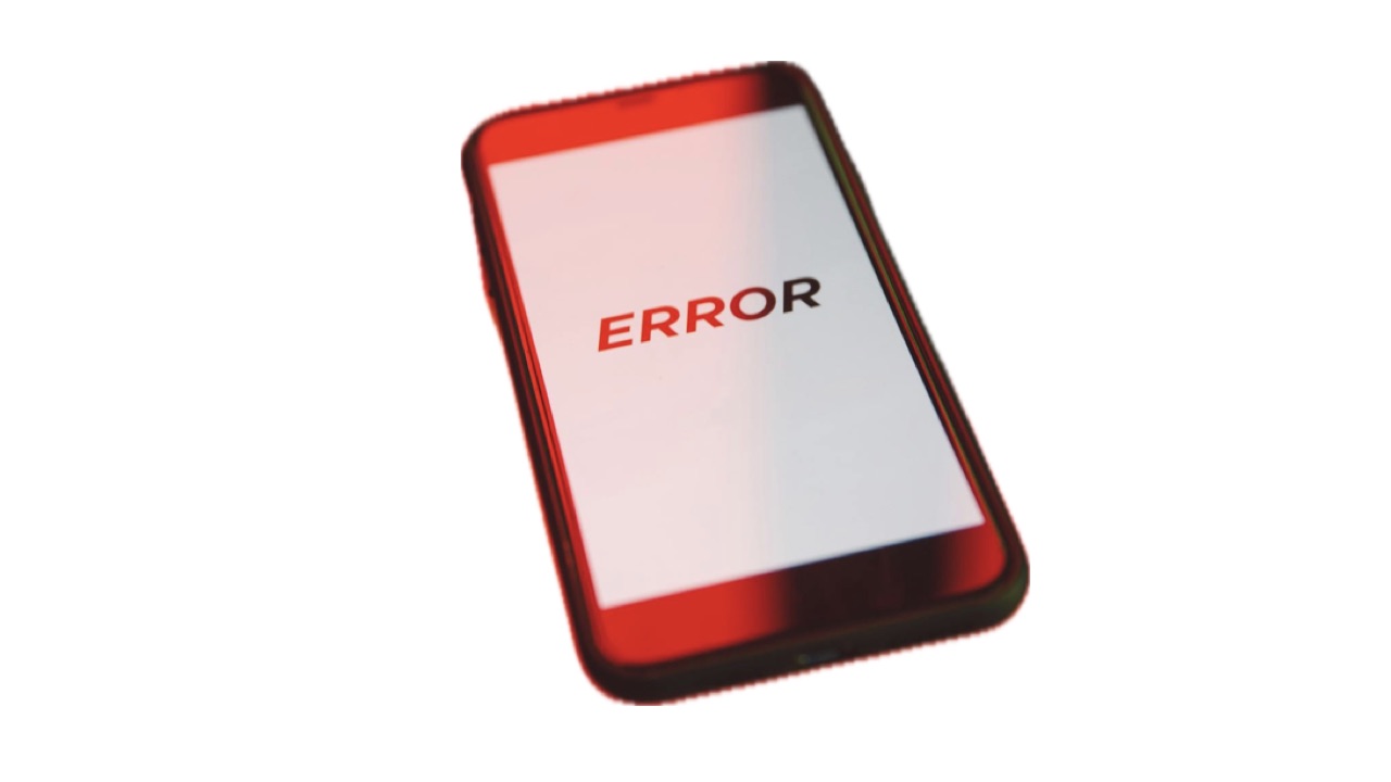 Black Smartphone Displaying Error 