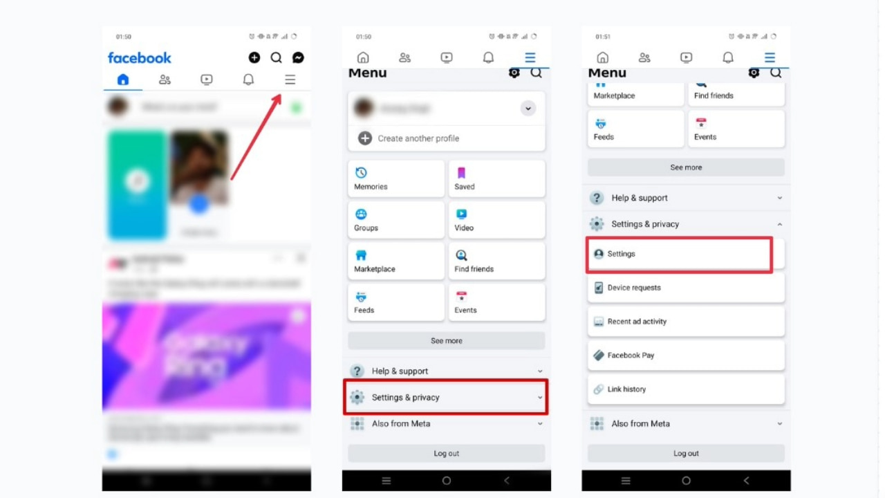Screenshot showing steps to make Facebook account private