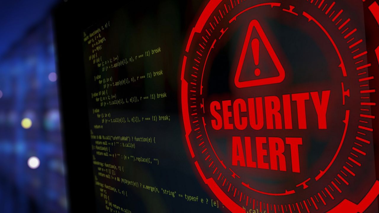 Security Alert on a computer screen