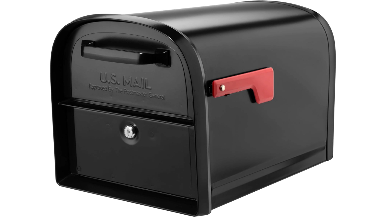 A photo showing the Architectural Mailboxes 6300B-10 Oasis 360 Locking Parcel Mailbox on a white background.